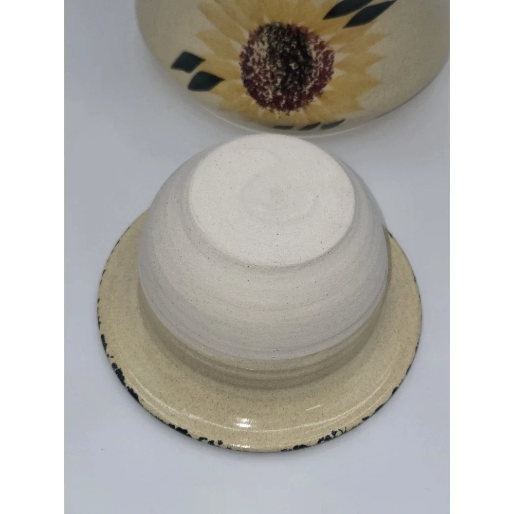 Contemporary Pottery Sunflower African Violet Self Watering Planter Handmade USA